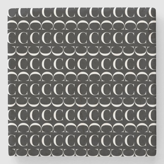 Dessous-de-verre En Pierre Lettre initiale C (Devant)