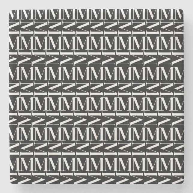 Dessous-de-verre En Pierre Lettre initiale M (Devant)