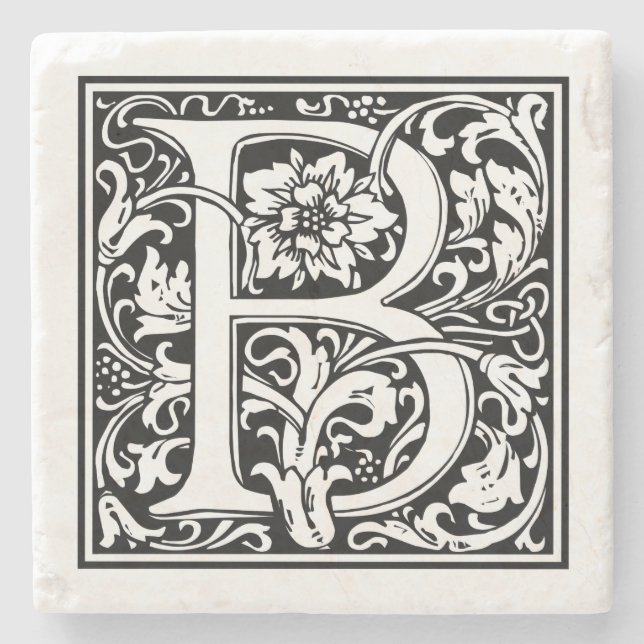 Dessous-de-verre En Pierre Lettre vintage "B" (Devant)
