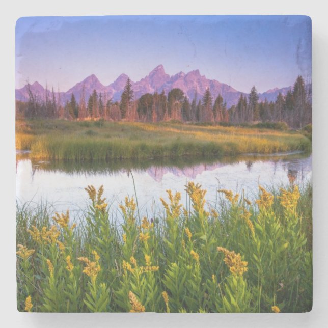 Dessous-de-verre En Pierre Lever de soleil de Teton (Devant)