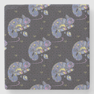 Dessous-de-verre En Pierre Lézard de Zentangle