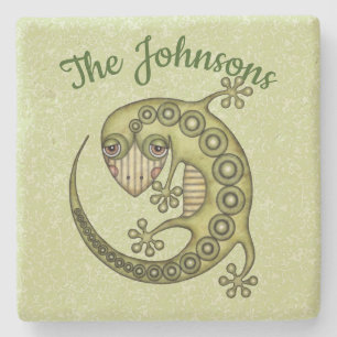 Dessous-de-verre En Pierre Lézard vert