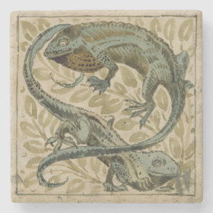 Dessous-de-verre En Pierre Lézards, conception pour une tuile (la semaine sur