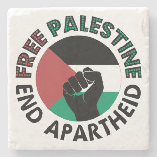 Dessous-de-verre En Pierre Libérez la Palestine Fin de l'apartheid Drapeau de