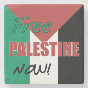 Dessous-de-verre En Pierre Libérez la Palestine maintenant Drapeau palestinie