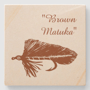 Dessous-de-verre En Pierre Lien de mouche Matuka Brown et bande de pêche