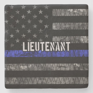 Dessous-de-verre En Pierre Lieutenant Thin Blue Line Drapeau désorganisé