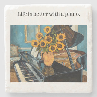 Dessous-de-verre En Pierre Life is better with a piano - beautiful art!