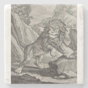 Dessous-de-verre En Pierre Lion mâle dans le parc national du Serengeti, Tanz