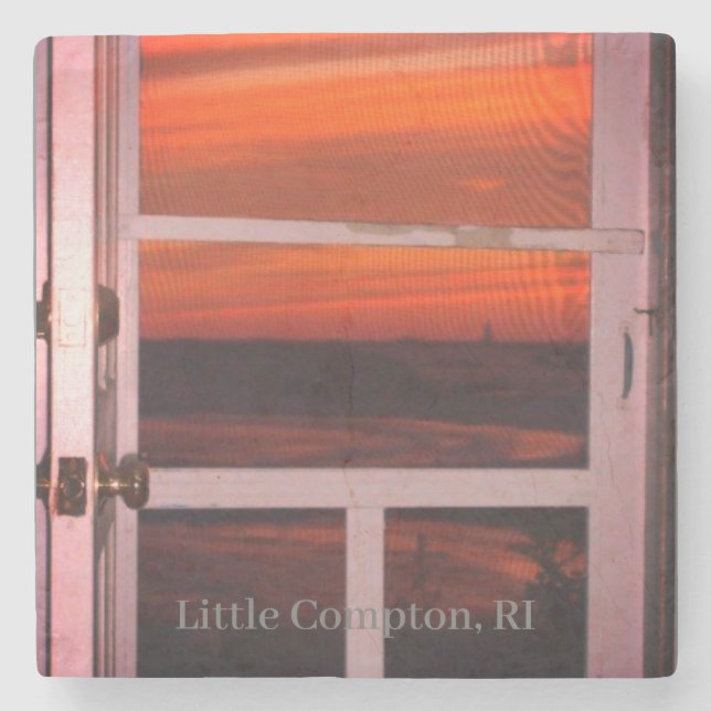 Dessous-de-verre En Pierre Little Compton, Rhode Island Beach Sakonnet Sunset (Devant)