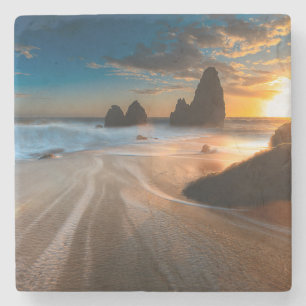 Dessous-de-verre En Pierre Littoral au coucher du soleil la Californie du