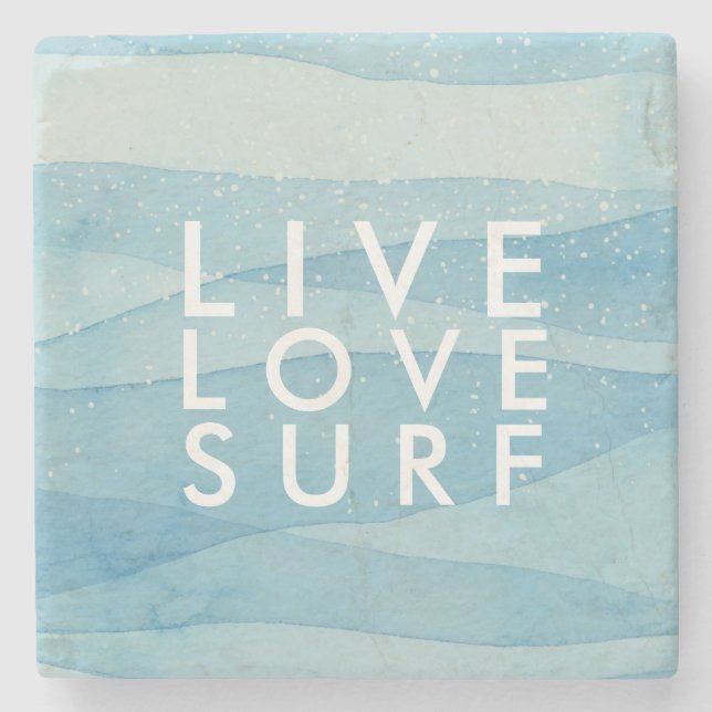 Dessous-de-verre En Pierre Live Love Surf Beach House Surfers (Devant)