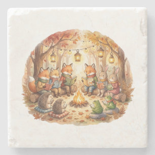 Dessous-de-verre En Pierre Livre de la forêt   Coussin cottagecore de forêt c