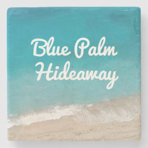 Dessous-de-verre En Pierre Location Plage Retro Mood Personnalisé