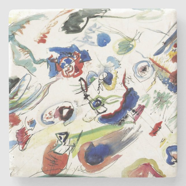 Dessous-de-verre En Pierre L'oeuvre Abstraite de Kandinsky (Devant)