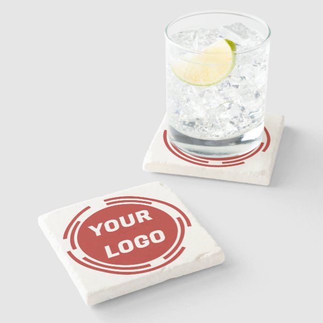 Dessous-de-verre En Pierre Logo d'entreprise PERSONNALISABLE (Côté)