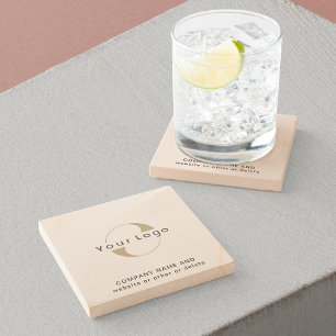 Dessous-de-verre En Pierre Logo d'entreprise sur Sandstone, marque Simple Min