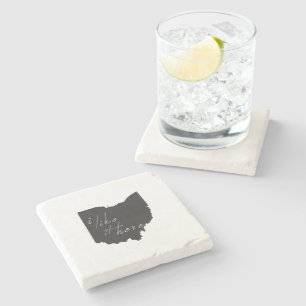 Dessous-de-verre En Pierre L'Ohio Formé Je L'Aime Ici Tableau Noir