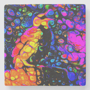 Dessous-de-verre En Pierre L'Oiseau Solitaire 4 : Style Art Liquide