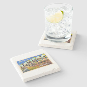 Dessous-de-verre En Pierre Lompoc California CA Vintage Grande Lettre Postcar