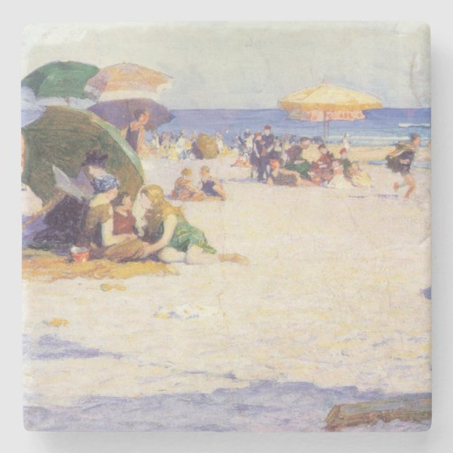 Dessous-de-verre En Pierre Long Beach (État de New York) (Devant)