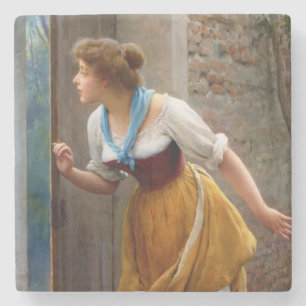 Dessous-de-verre En Pierre L'oreille indiscrète (d'Eugène de Blaas)