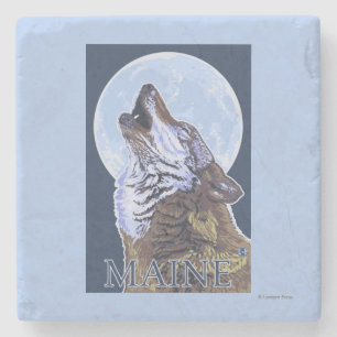 Dessous-de-verre En Pierre Loup de MaineHowling
