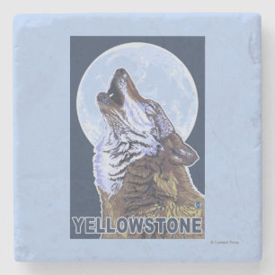 Dessous-de-verre En Pierre Loup de YellowstoneHowling