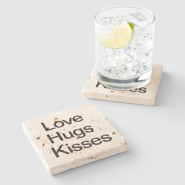 Dessous-de-verre En Pierre Love Hugs Kisses (Côté)