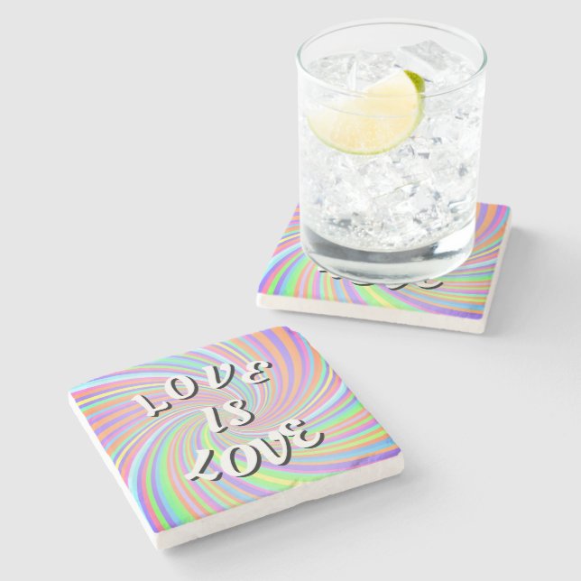 Dessous-de-verre En Pierre Love Is Love Pride Stone Coaster (Côté)