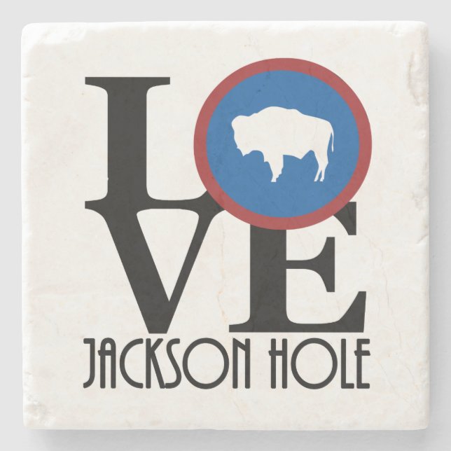 Dessous-de-verre En Pierre LOVE Jackson Hole (Devant)