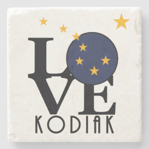 Dessous-de-verre En Pierre LOVE Kodiak Alaska