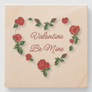 Dessous-de-verre En Pierre Lovely Floral Heart Dessous de verre de pierre de 