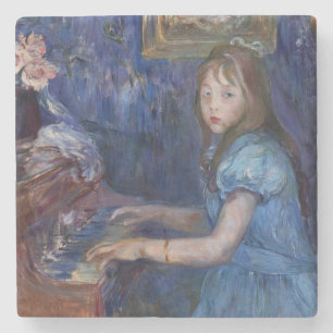 Dessous-de-verre En Pierre Lucie Leon Jouer le piano (par Berthe Morisot)