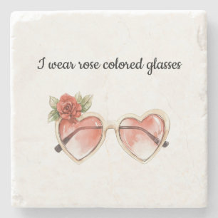 Dessous-de-verre En Pierre Lunettes de soleil de couleur rose