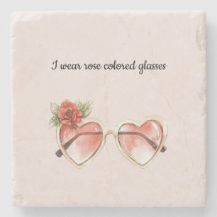 Dessous-de-verre En Pierre Lunettes de soleil rose pâle