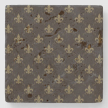 Luxueux Black Gold Fleur De Lis Motif
