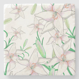 Dessous-de-verre En Pierre Lys blancs