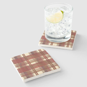 Dessous-de-verre En Pierre Madras Plaid Fall Red