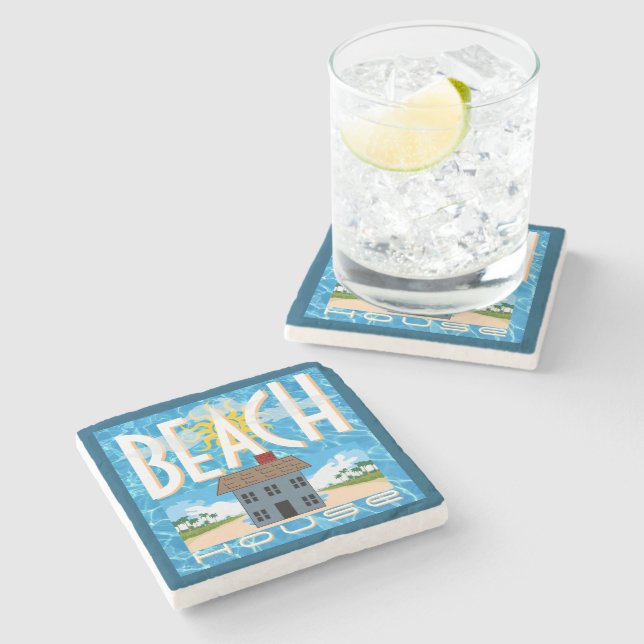 Dessous-de-verre En Pierre Maison de plage (Côté)