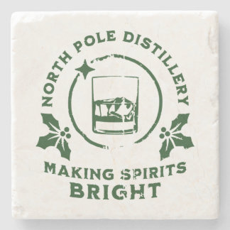 Dessous-de-verre En Pierre Making Spirits Bright North Pole Distillery Green