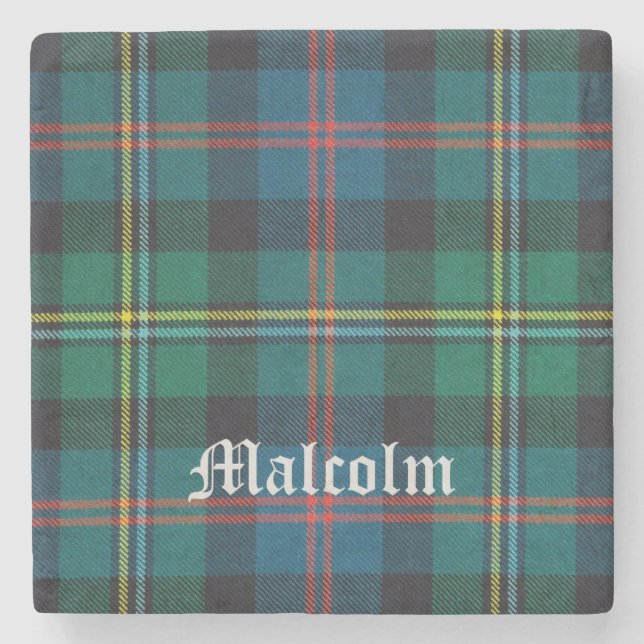 Dessous-de-verre En Pierre Malcolm, Malcolm Scottish Tartan, Malcolm (Devant)