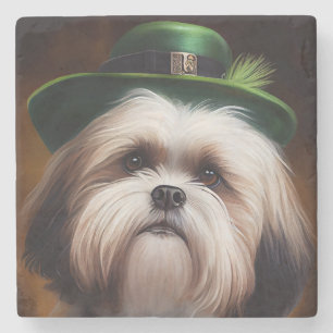 Dessous-de-verre En Pierre Malti Tzu Chien en Robe de la Saint Patrick