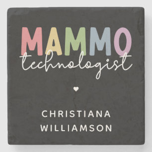 Dessous-de-verre En Pierre Mammo Technologue Personnalisé Mammographie Cadeau
