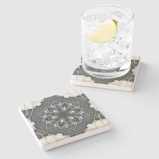 Dessous-de-verre En Pierre Mandala (Côté)