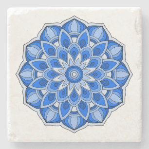 Dessous-de-verre En Pierre Mandala en bleu
