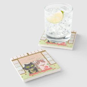 Dessous-de-verre En Pierre Maneki Neko Lucky Poiluna