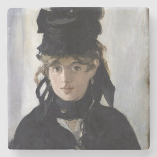 Dessous-de-verre En Pierre Manet - Berthe Morisot with a bouquet of violets