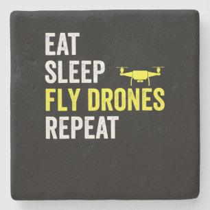 Dessous-de-verre En Pierre Mangez des drones de drones de sommeil Répéter dro