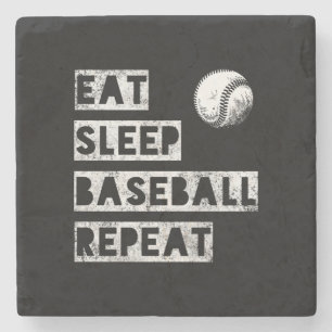 Dessous-de-verre En Pierre Mangez le sommeil baseball répit en détresse